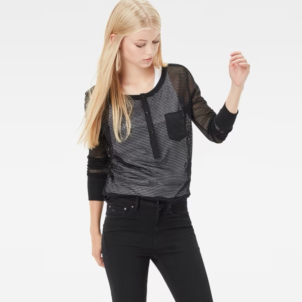 G-star Raw zalow straight granddad women top - black - size XXS